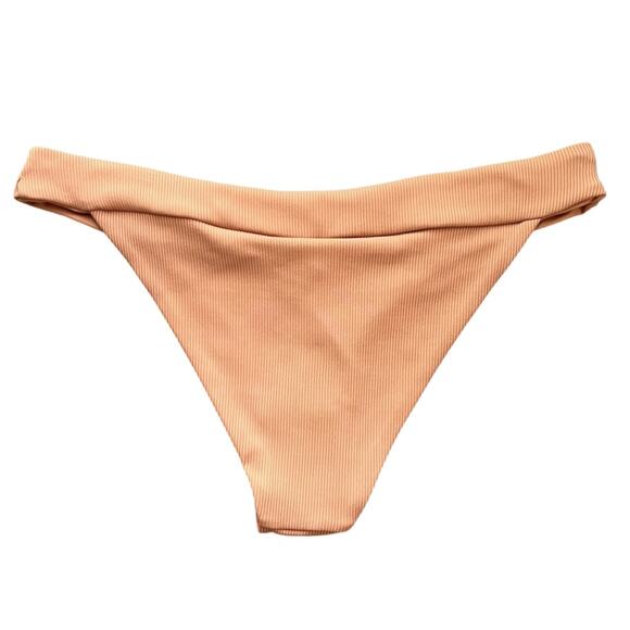 New L*Space Veronica Women’s Chestnut Ribbed Foldover Bikini Bottom Classic Sz L - Picture 8 of 9